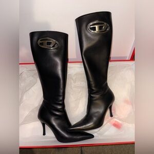 Black Knee-High Leather Boots